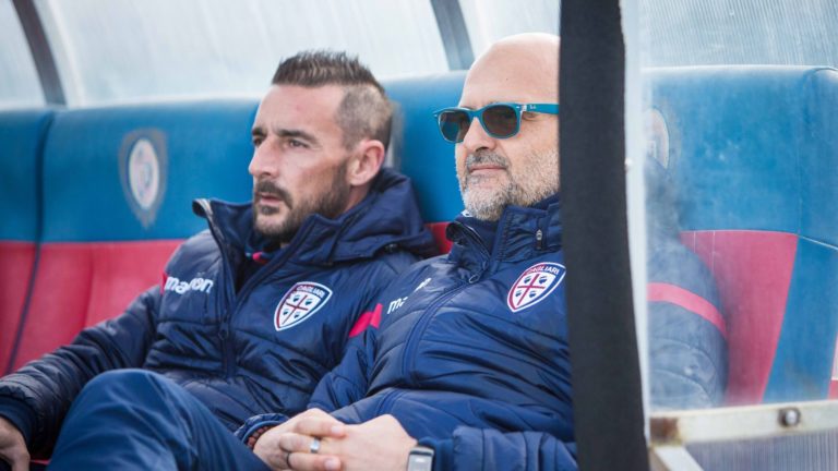 Max Canzi e Alessandro Agostini sulla panchina del Cagliari