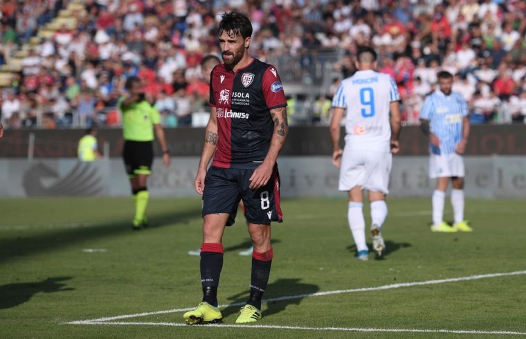 Luca Cigarini in azione contro la Spal