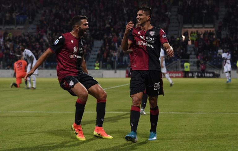 L'esultanza di Simeone e Faragò