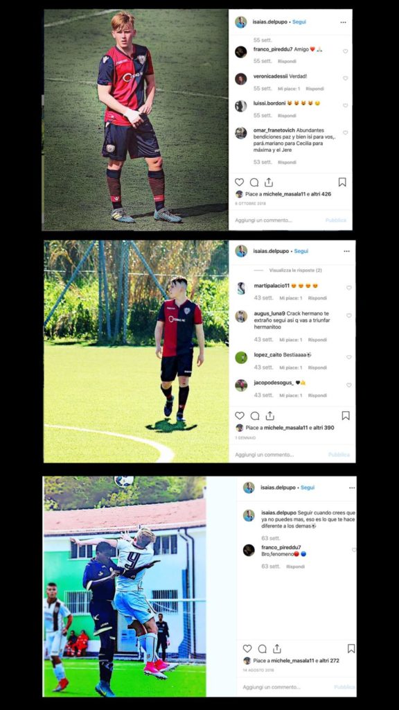 Alcune immagini di Isaias Del Pupo in maglia rossoblù 