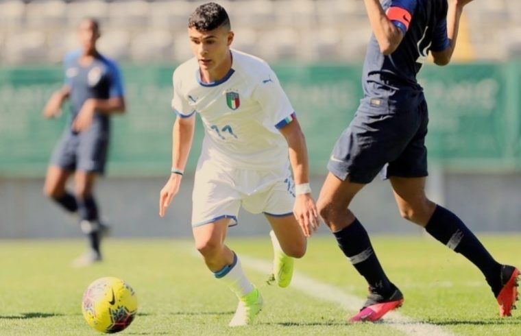 Michele Masala con la maglia della Nazionale