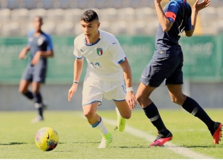 Michele Masala con la maglia della Nazionale