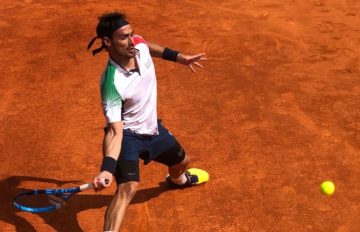 Fabio Fognini sulla terra rossa di Cagliar