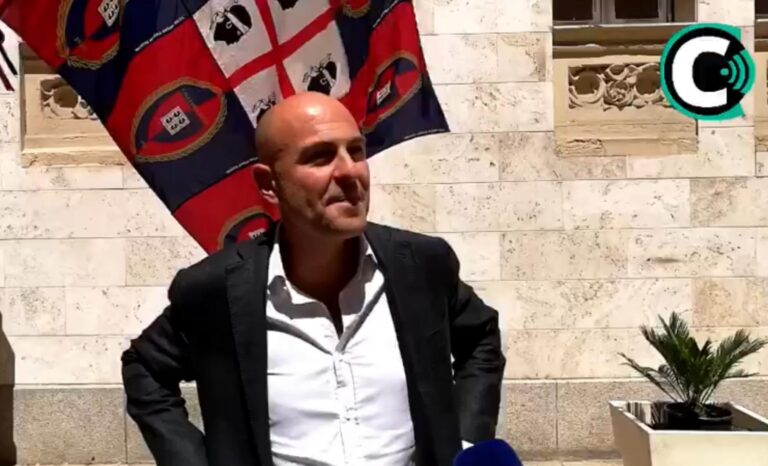 il presidente del Cagliari Tommaso Giulini in primo piano