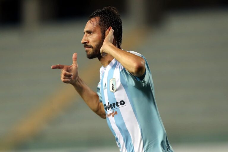 Matteo Mancosu esulta dopo un gol | Foto Virtus Entella