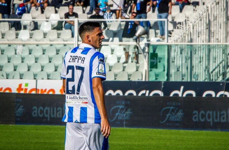 Gabriele Zappa con la maglia del Pescara