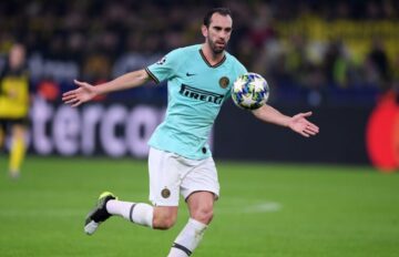 Diego Godin con la maglia dell'inter