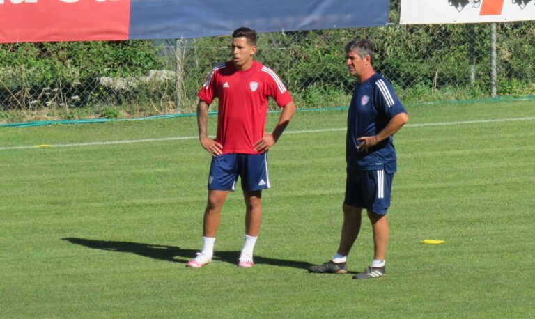 Christian Oliva in differenziato nel ritiro di Aritzo