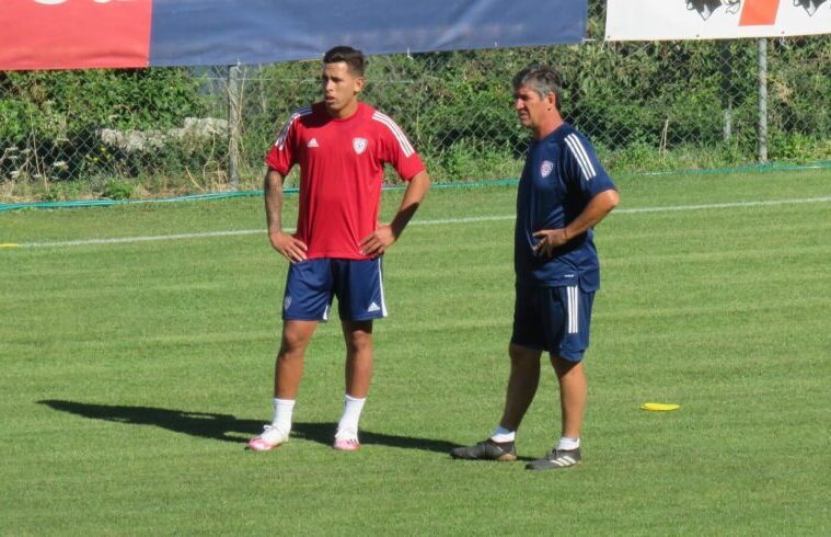 Christian Oliva in differenziato nel ritiro di Aritzo