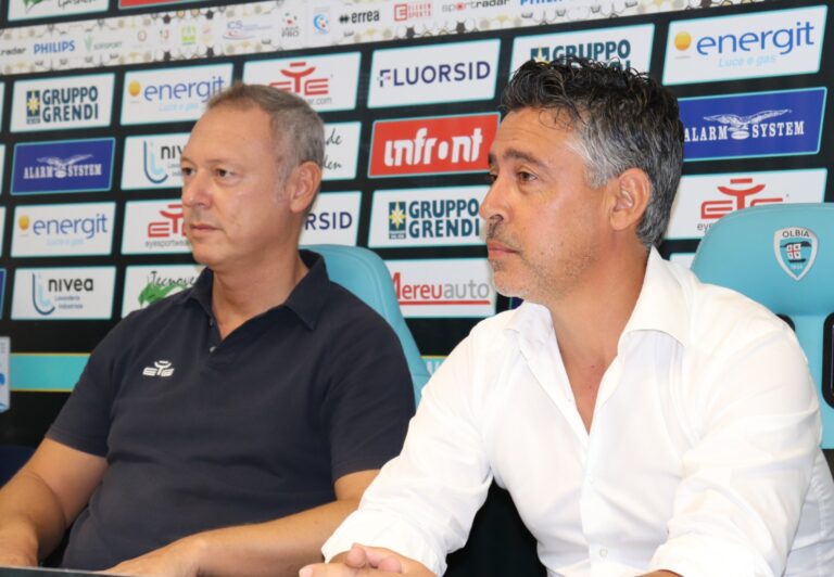 Alessandro Marino presidente dell'Olbia col DS Tomaso Tatti