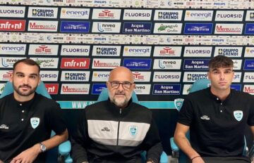 Riccardo Ladinetti e Mattia D Agostino alla presentazione insieme a Max Canzi