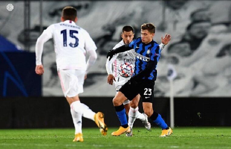 Nicolò Barella contro il Real Madrid | Foto Inter FC