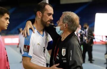 Diego Godin e Oscar Tabarez | Foto Federacion Uruguay