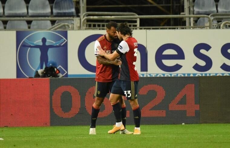 Un esultanza di Joao Pedro e Sottil | Foto Alessandro Sanna