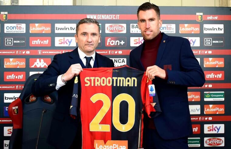 Francesco Marroccu alla presentazione di Strootman | Foto Genoa FC