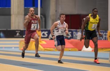 Luca Lai tra Jacobs e Ali nei 60 di Ancona | Foto di FIDAL GRANA/FIDAL