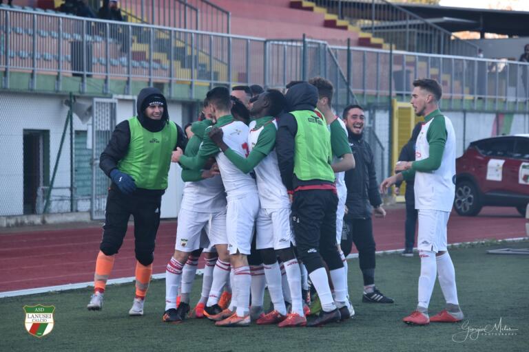 Il Lanusei esulta dopo un gol | Foto Giorgio Melis - Lanusei Calcio