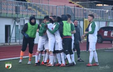 Il Lanusei esulta dopo un gol | Foto Giorgio Melis - Lanusei Calcio