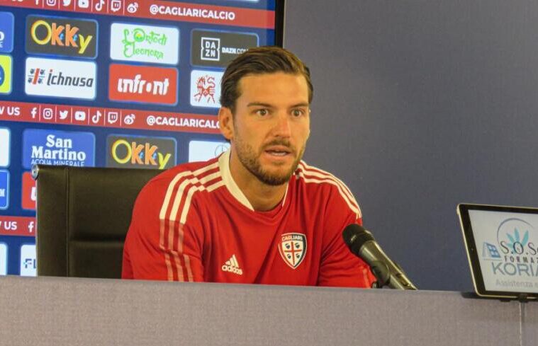 Luca Ceppitelli in conferenza stampa a Celledizzo