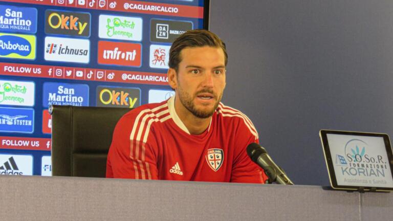 Luca Ceppitelli in conferenza stampa a Celledizzo