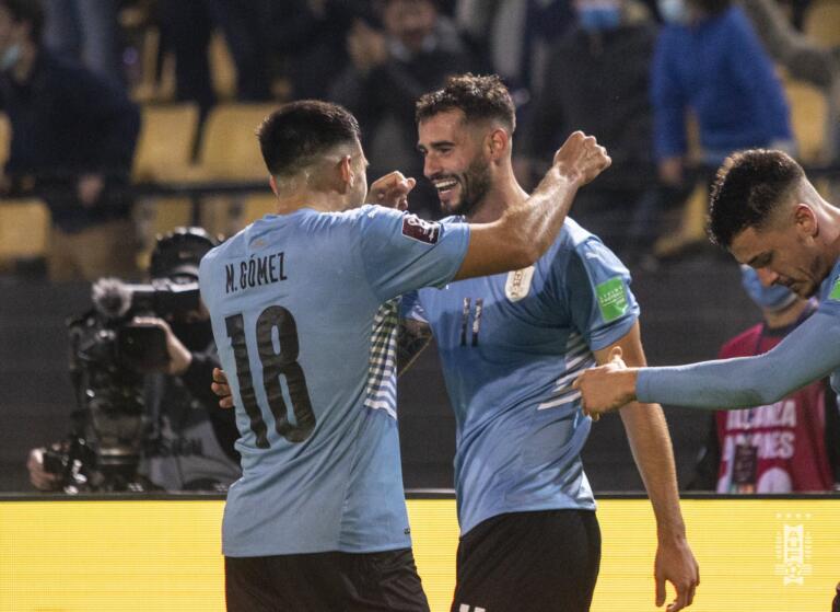 Un sorridente Gaston Pereiro festeggia il gol decisivo contro l'Ecuador | Foto AUF