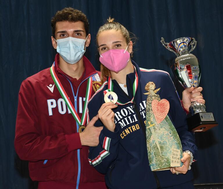 I campioni nazionali Under 23 di spada, Davide Di Veroli e Federica Isola | Foto Bizzi