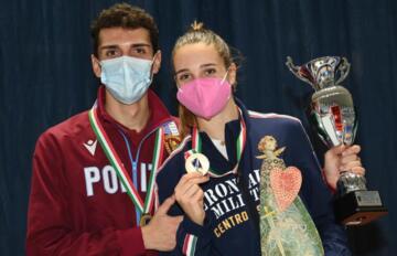 I campioni nazionali Under 23 di spada, Davide Di Veroli e Federica Isola | Foto Bizzi