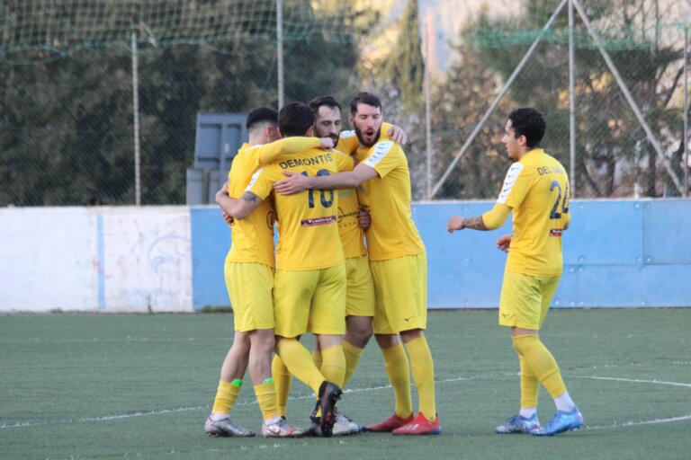 Un'esultanza del Muravera | Foto Asd Muravera Calcio