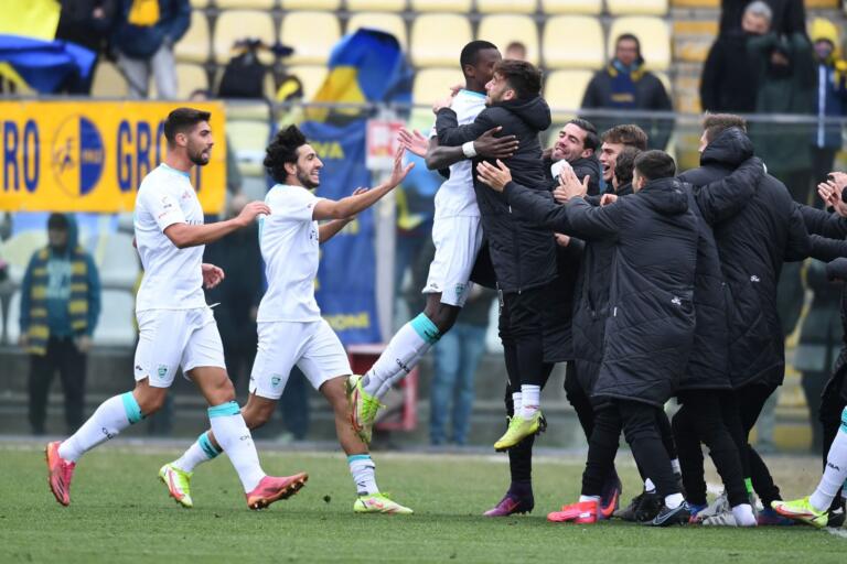 L'esultanza di Udoh dopo il primo gol contro il Modena | Foto: Modena Calcio