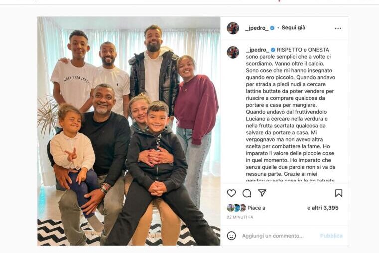 Il post di Joao Pedro | Fonte Instagram