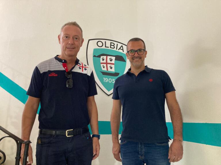 Il patron dell'Olbia Alessandro Marino insieme a Emanuele Paolucci, segretario generale della Lega Pro