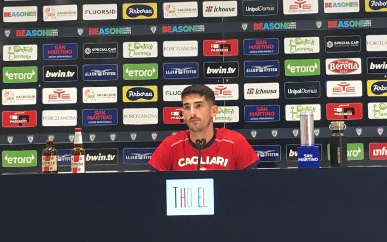 Alessandro Deiola del Cagliari in conferenza stampa