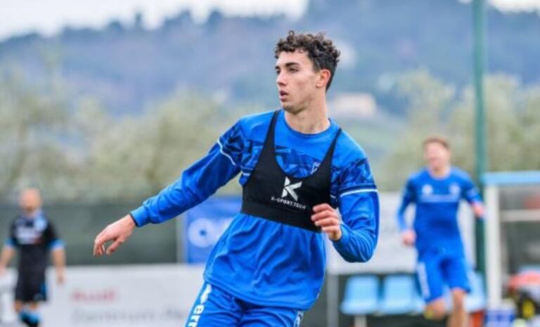 Davide Veroli in allenamento con il Pescara