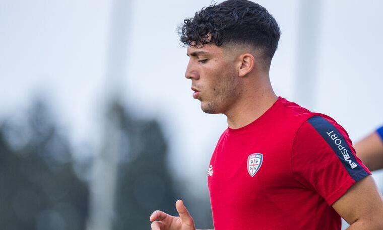 Salvatore Boccia in allenamento con il Cagliari