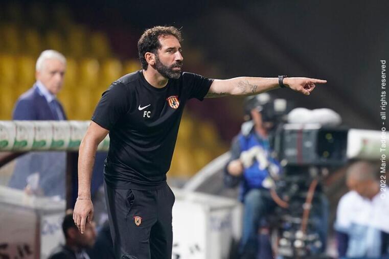 Benevento, Italy - August 28: Fabio Caserta during the Italian Serie B soccer match Benevento Calcio vs Frosinone Calcio at Ciro Vigorito stadium on August 28, 2022 in Benevento, Italy. (Photo by Mario Taddeo) For editorial only - Photographer's credit mandatory.
