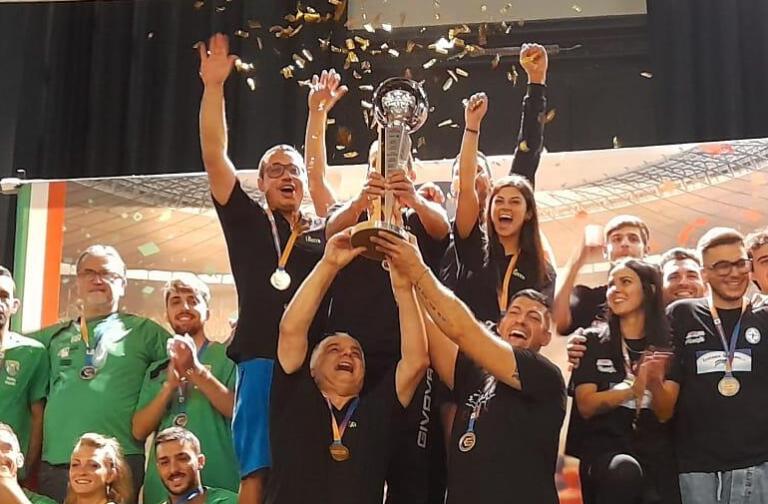 Esultanza di Recco per la vittoria del tricolore di calcio balilla