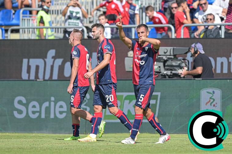 L'illusoria esultanza di Mancosu in Cagliari-Venezia | Foto Gianluca Zuddas.