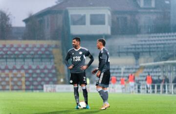 Il capitano dell'Alessandria Sini alla battuta di una punizione | Foto U.S. Alessandria / Sebastiano Bacci