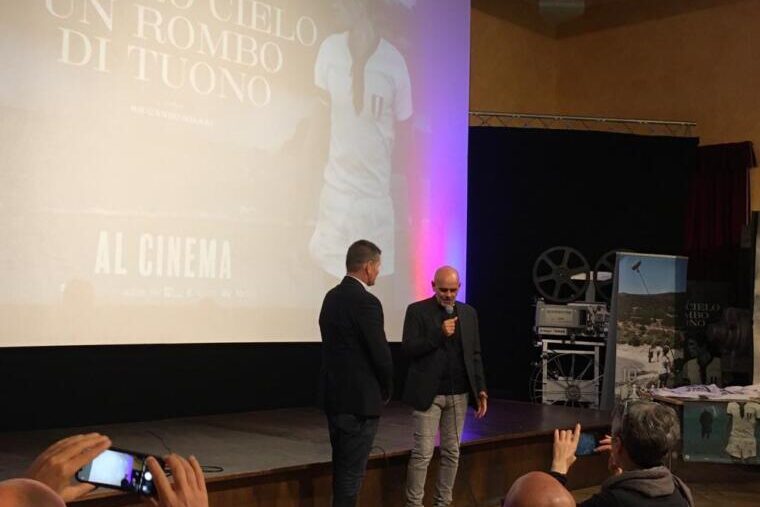 Un momento della conferenza stampa di presentazione del film Nel nostro Cielo un Rombo di Tuono