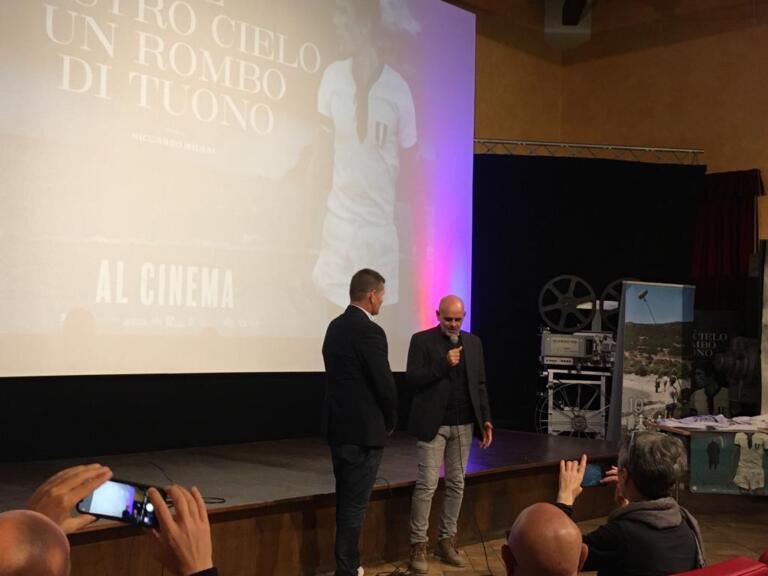 Un momento della conferenza stampa di presentazione del film Nel nostro Cielo un Rombo di Tuono