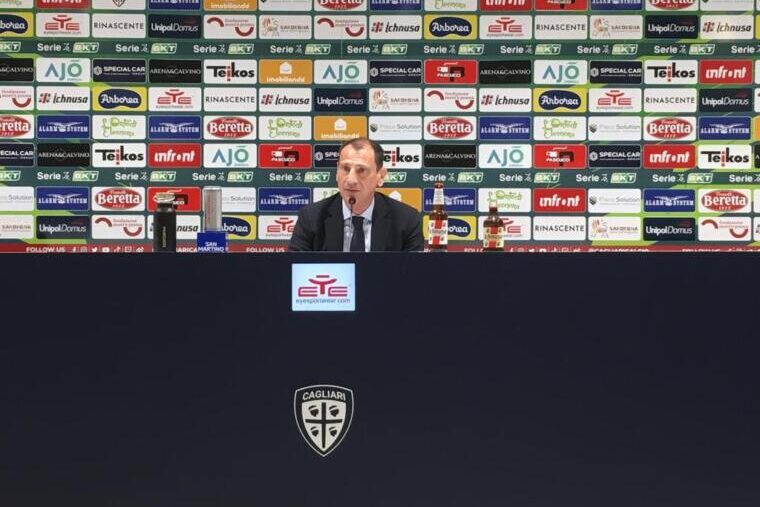 Nereo Bonato, nuovo ds del Cagliari durante la conferenza stampa di presentazione
