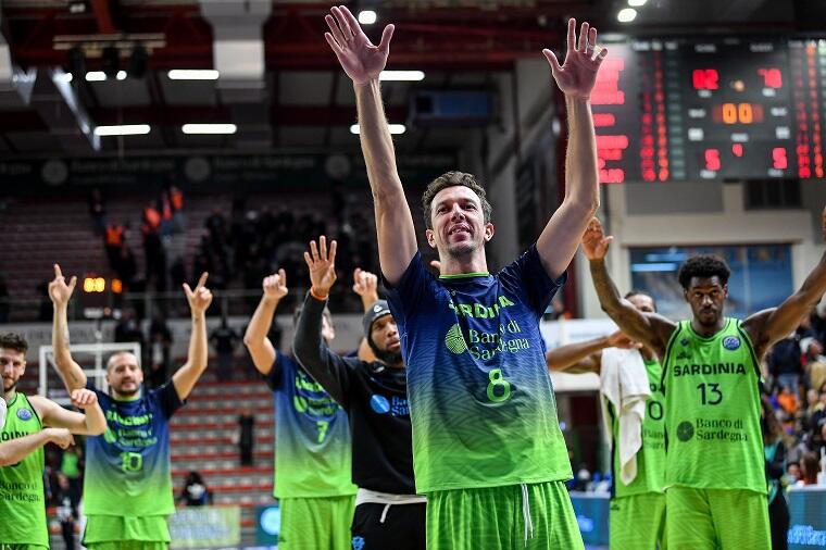 Giacomo Devecchi al termine di Banco di Sardegna Dinamo Sassari - PAOK Mateco Salonicco FIBA Basketball Champions League BCL 2022-2023 - Group G Sassari, 29/11/2022 Foto L.Canu / Ciamillo-Castoria