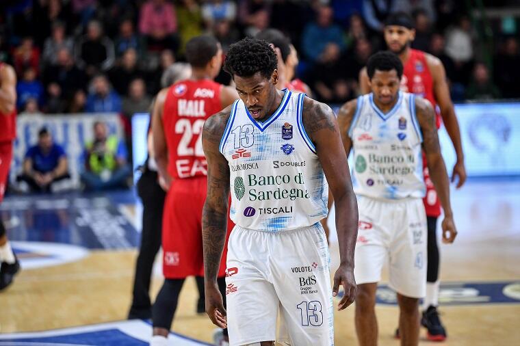 DeShawn Stephens durante Banco di Sardegna Dinamo Sassari - EA7 Emportio Armani Olimpia Milano Legabasket LBA Serie A UnipolSai 2022-2023 Sassari, 04/11/2022 Foto L.Canu / Ciamillo-Castoria