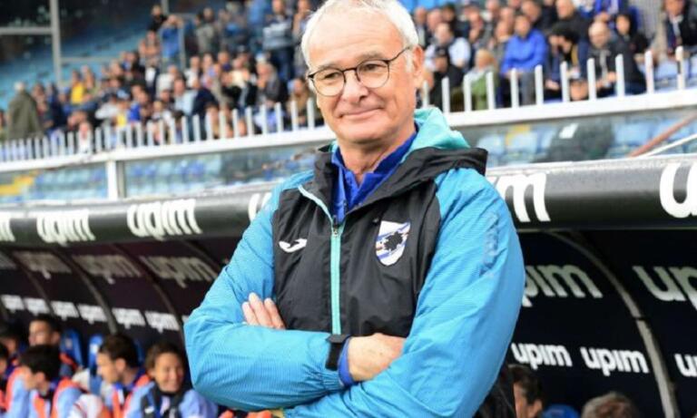 Claudio Ranieri sulla panchina della Sampdoria