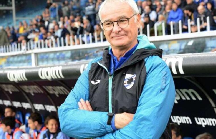 Claudio Ranieri sulla panchina della Sampdoria