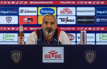 Fabio Liverani in conferenza stampa con il Cagliari | Credit Valerio Spano - Cagliari Calcio