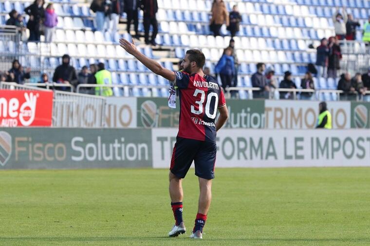 Leonardo Pavoletti al termine di Cagliari-Perugia | Foto Fabio Murru