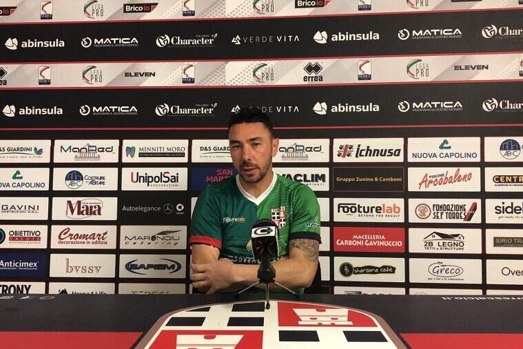 Il portiere della Torres Garau in conferenza stampa