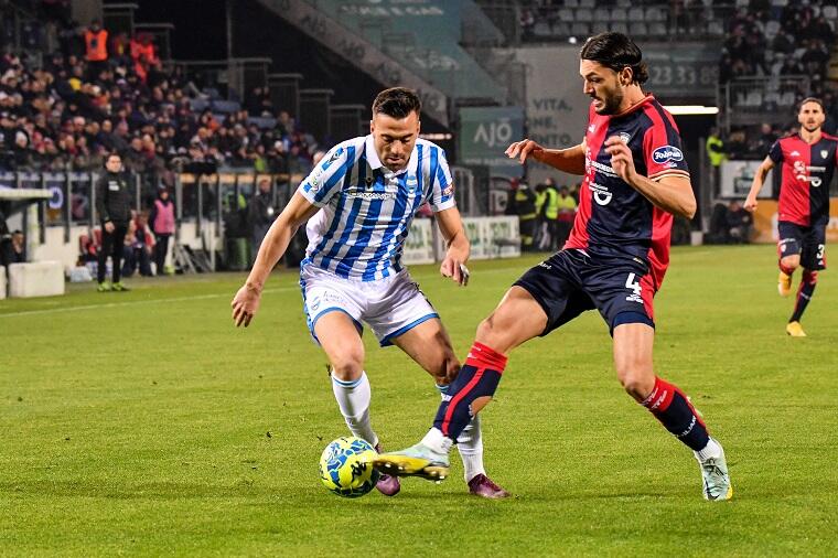 Alberto Dossena durante Cagliari-Spal | Foto Luigi Canu
