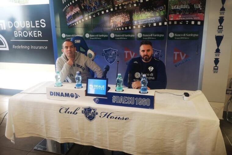 Claudio Spanu, capitano della Dinamo Lab durante la conferenza stampa